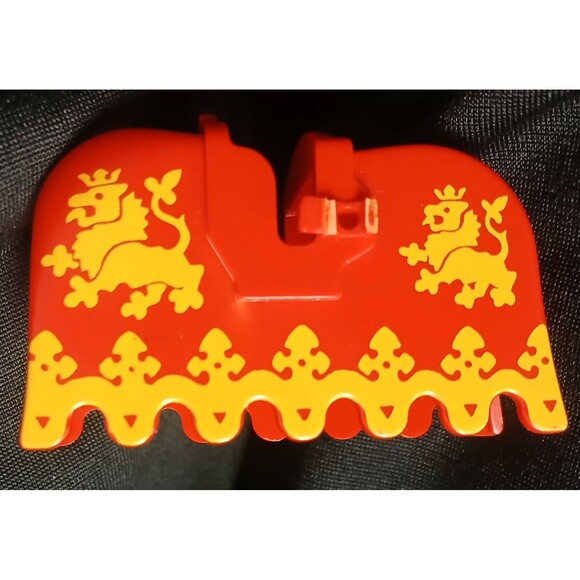 Lego Other - LEGO Red Horse Barding Yellow Lion Ruffled Edge 2490px3 Vintage Castle 6060